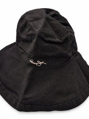 NWOT Panama Jack Black Wide Brim Adjustable Sun Hat 23”